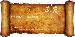 Strack Rados névjegykártya